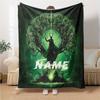 Custom Name Green Forest Fantasy blanket for Couch & Bed, Plush Cozy Fuzzy Blanket Super Soft & Warm Blankets for Fall and Winter. 09085