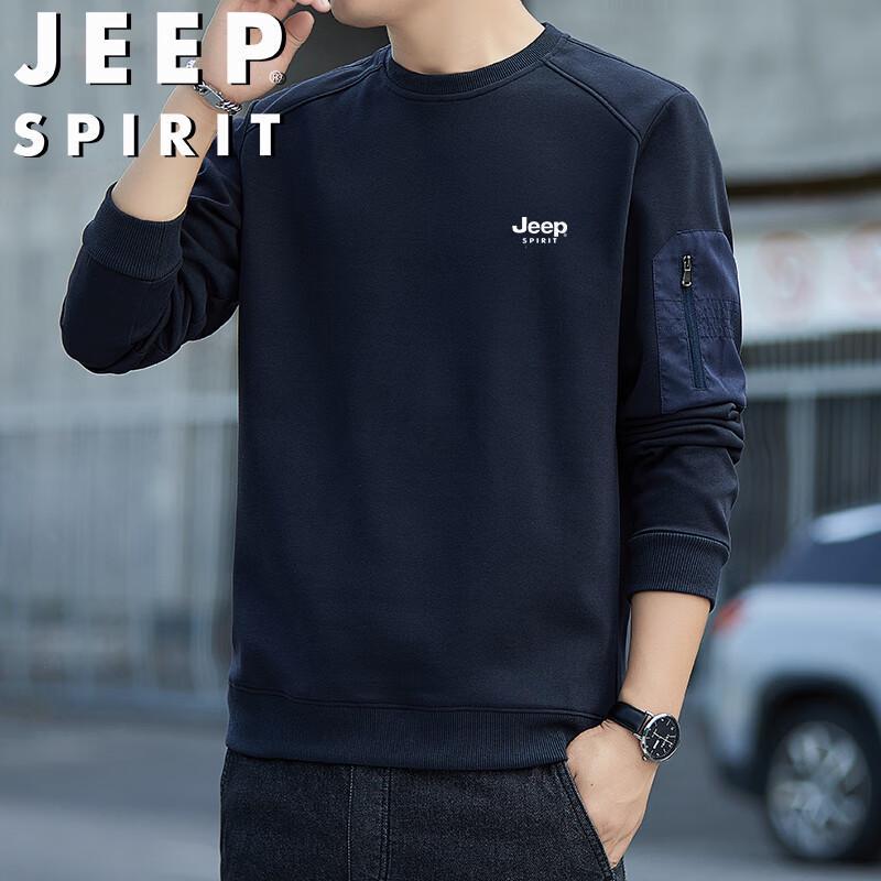 JEEP SPIRIT Men's Casual Long-Sleeve Round Neck T-Shirt