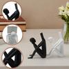 3D Printed Reading Man Statue, Abstract Book Head Sculpture, Creative Desk Decor, Phone Holder for Home Office Gift