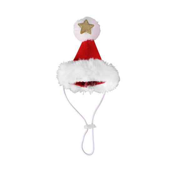 Christmas Pet Collar Embroidered Christmas Tree Snowman Santa Claus Elk Pattern Pet Knitted Scarf Hat Set