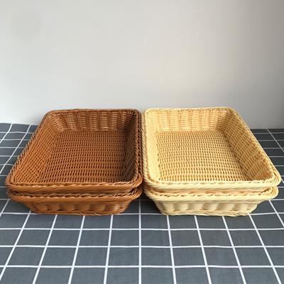 Storage Basket Durable Keep Tidy Lightweight Counter Tabletop Rectangular Woven Tray Home Decor