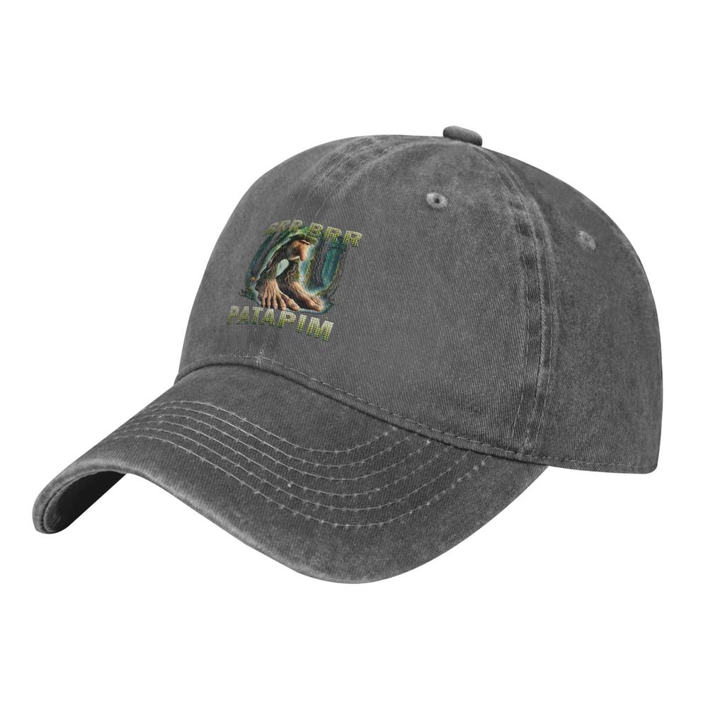 Brr Brr Patapim Lustige italienische Brainrot-Meme-Baseballkappe, Vintage-Denim-Snapback-Mütze für Männer und Frauen, Outdoor-Workouts, Geschenk-Mütze