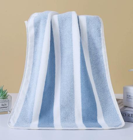Wide Striped Coral Fleece Towel