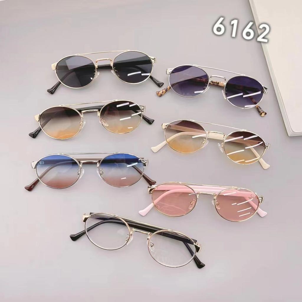 Fashion Style Sunglasses Designer Oval Shape Double Bridge Men Sun Glasses Holiday Travelling Female Sunglass