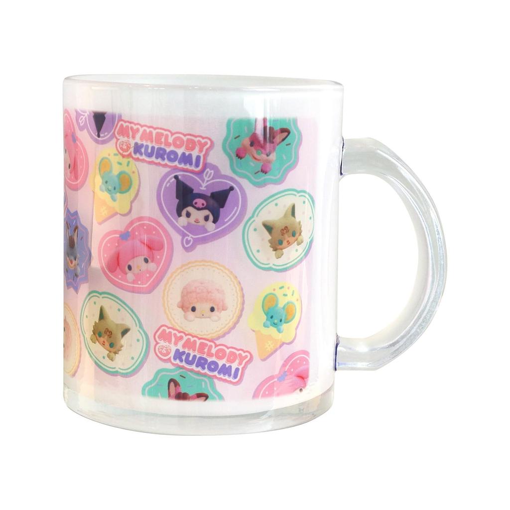 Melody Netflix Series My Melody Kuromi Glass Made in Product Number 319136 "My & Kuromi" & Mug, Approx. 320ml, Japan,