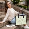 Floral Print Tote Bag Large Capacity Canvas Handbag for Daily Commute Cute Shoulder Bag for Women Shopping Travel