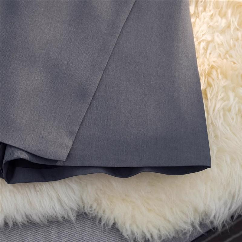 Women's Gray Textured Culottes - High Waist A-Line for Spring/Summer 2025