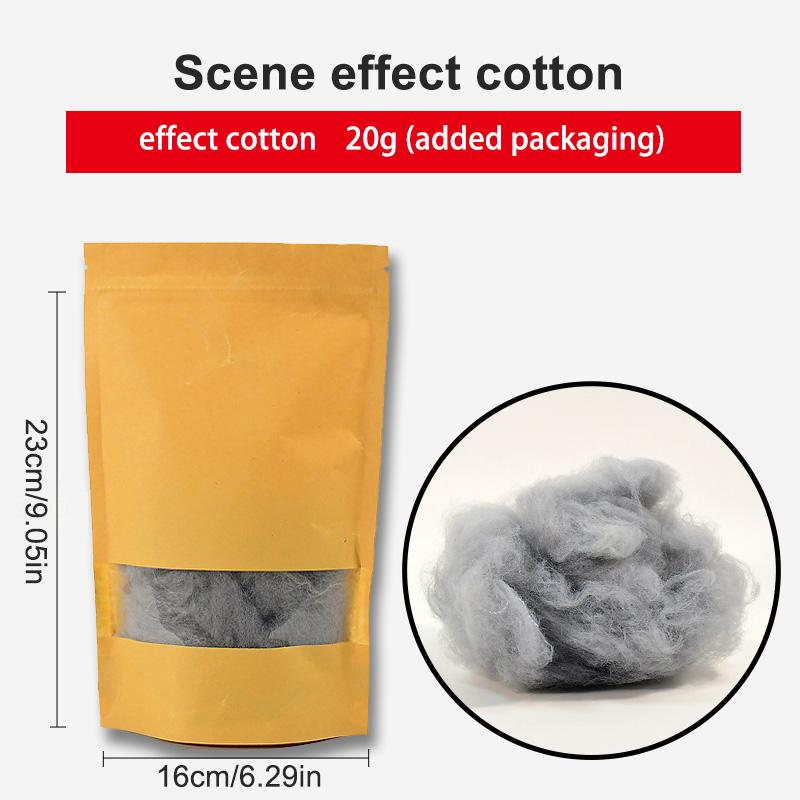 20G Simulated Cotton For Smoke, Dust And Water Splash Effect Tank Model Firing Explosion Making Cloud Shape Cotton