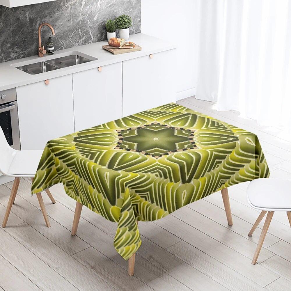 Waterproof Rectangle Tablecloth Geometric Mandala Floral  Wedding Party Decoration Restaurant Table Home Decor