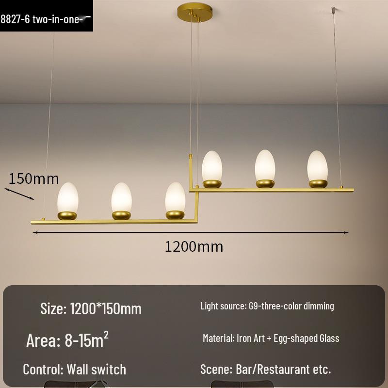 Nordic Minimalist Glass Chandelier with Milk White Shade for Dining Table