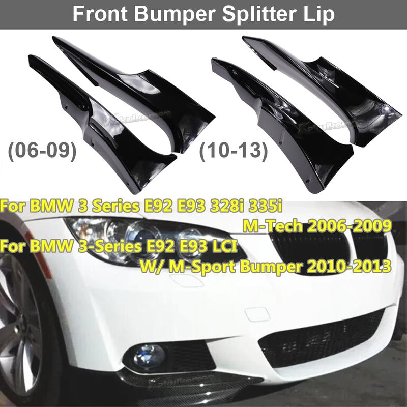 Front Bumper Lip Body Kit For BMW 3 Series E92 E93 M3 M-Tech 2006-2009 2010-2013 Fog Lamp Cover Trim Front Canards Splitter