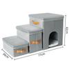 Foldable Three-Layer Storage Box Dog Steps with Nest for Small Pets