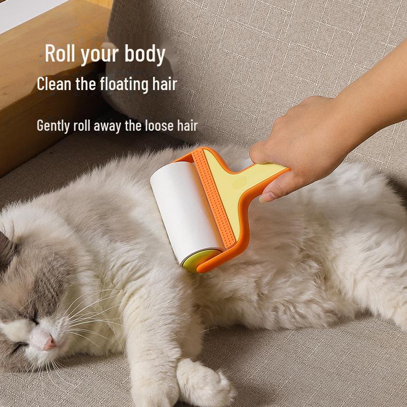 Dual-Purpose Pet Hair Remover & Dust Brush for Floors and Bedding
