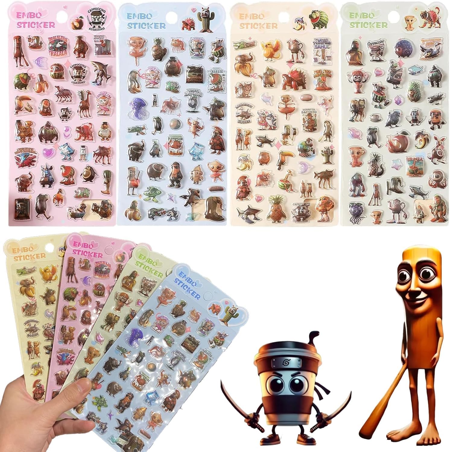 

Tomoodachii Italian Seal Brain Loot 4-Piece Set 3D Butt Seal DIY Cute Seal Decoration for Girls Planner Notebook Smartphone Water Bottle
