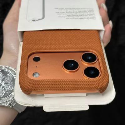 Splice Leather Nylon Fabric Case For iPhone 17 Air 16 15 14 Plus 13 12 Pro Max Frameless Cooling Matte Shockproof Cover