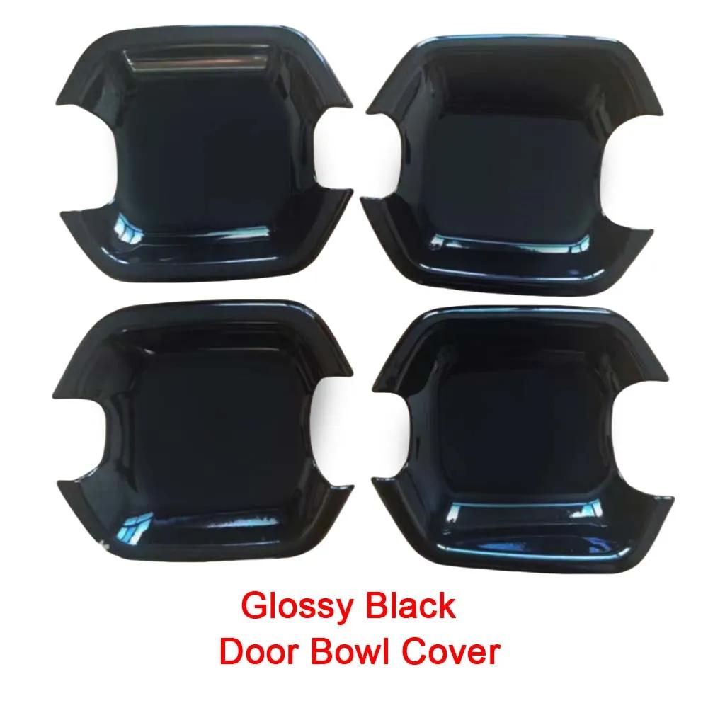 Car Decoration Door Bowl Handle Cover For Mitsubishi Pajero V60 V70 V73 V75 1999-2006 Carbon Fiber Chrome Silver Glossy Black