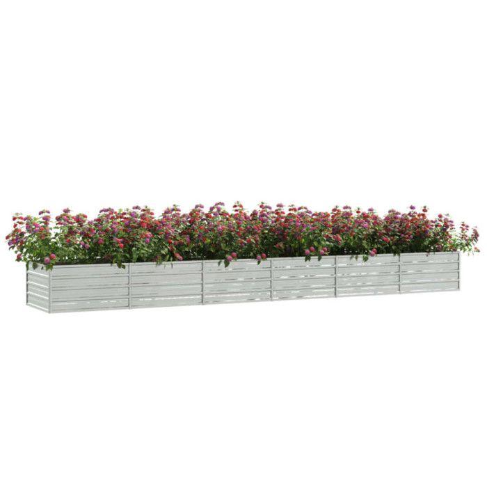 VidaXL Raised Garden Bed Planter Flower Box Plant Pot Planting Bed Balcony Outdoor 480x80x45 Cm Steel 316901