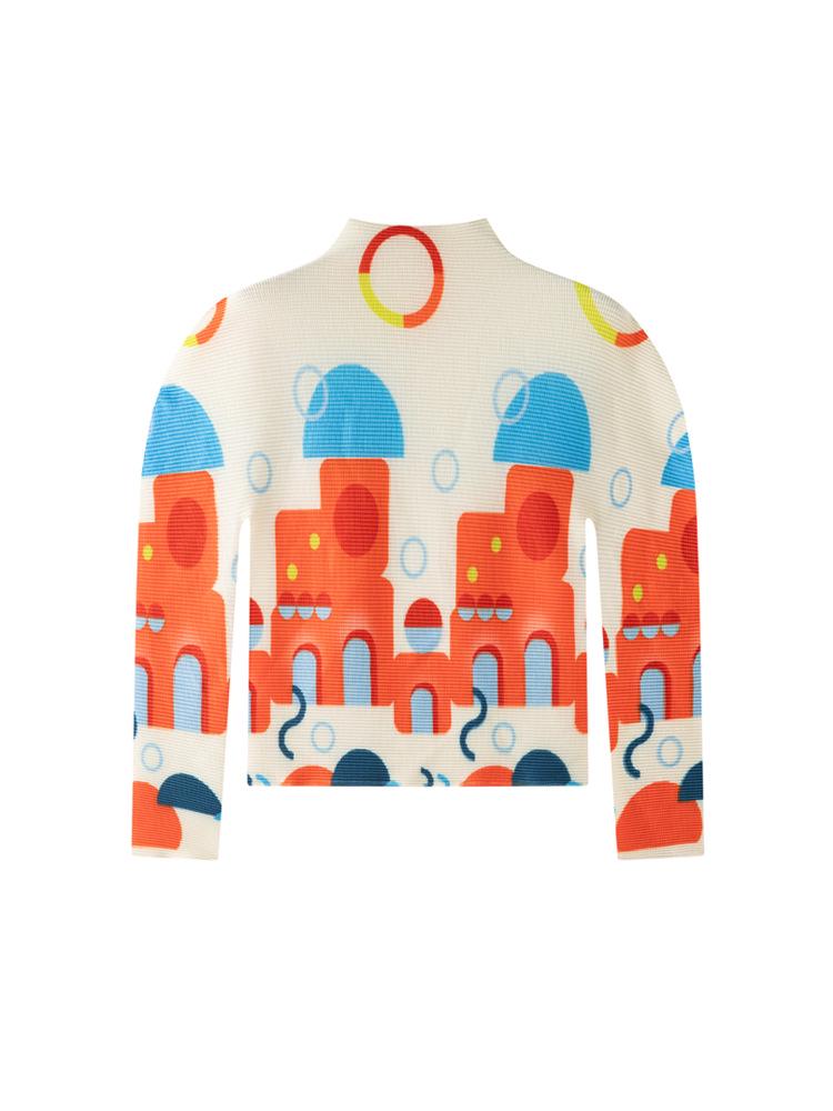 

Miyake-Inspired Women s Slim-Fit Long-Sleeve Pleated Top - Versatile Spring New Arrival One Size бежевий