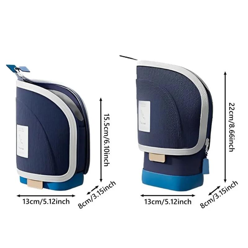 Stand Up Pencil Case Vertical Pen Holder Large Capacity Student Stationery Bag for School Office Desk