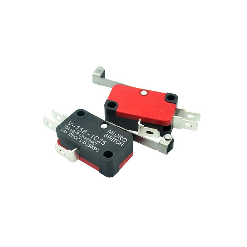 5pcs V-156-1C25 Micro Switch 16A 250VAC SPDT Momentary Travel Limit Switch 1NO1NC Lever Roller