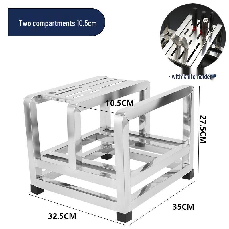 

ZhiShi Stainless Steel 2-Slot Countertop Knife & Chopping Board Rack