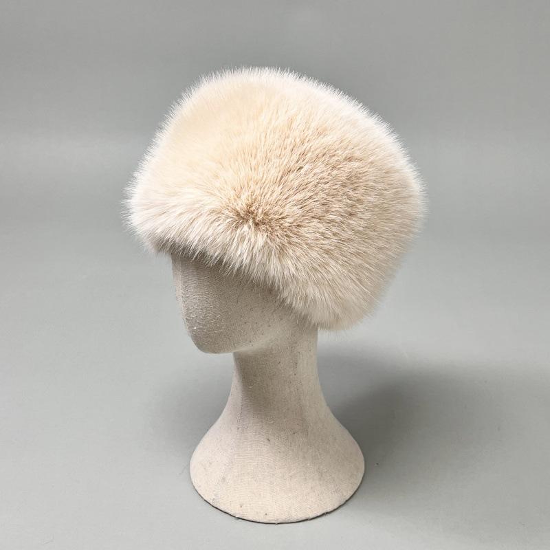 Podzimní a zimní nový dámský klobouk z imitace norkové kožešiny z lišky, dámský zesílený teplý plyšový kbelíkový klobouk