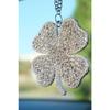 Silver Clover Full Stone Rearview Mirror Ornament
