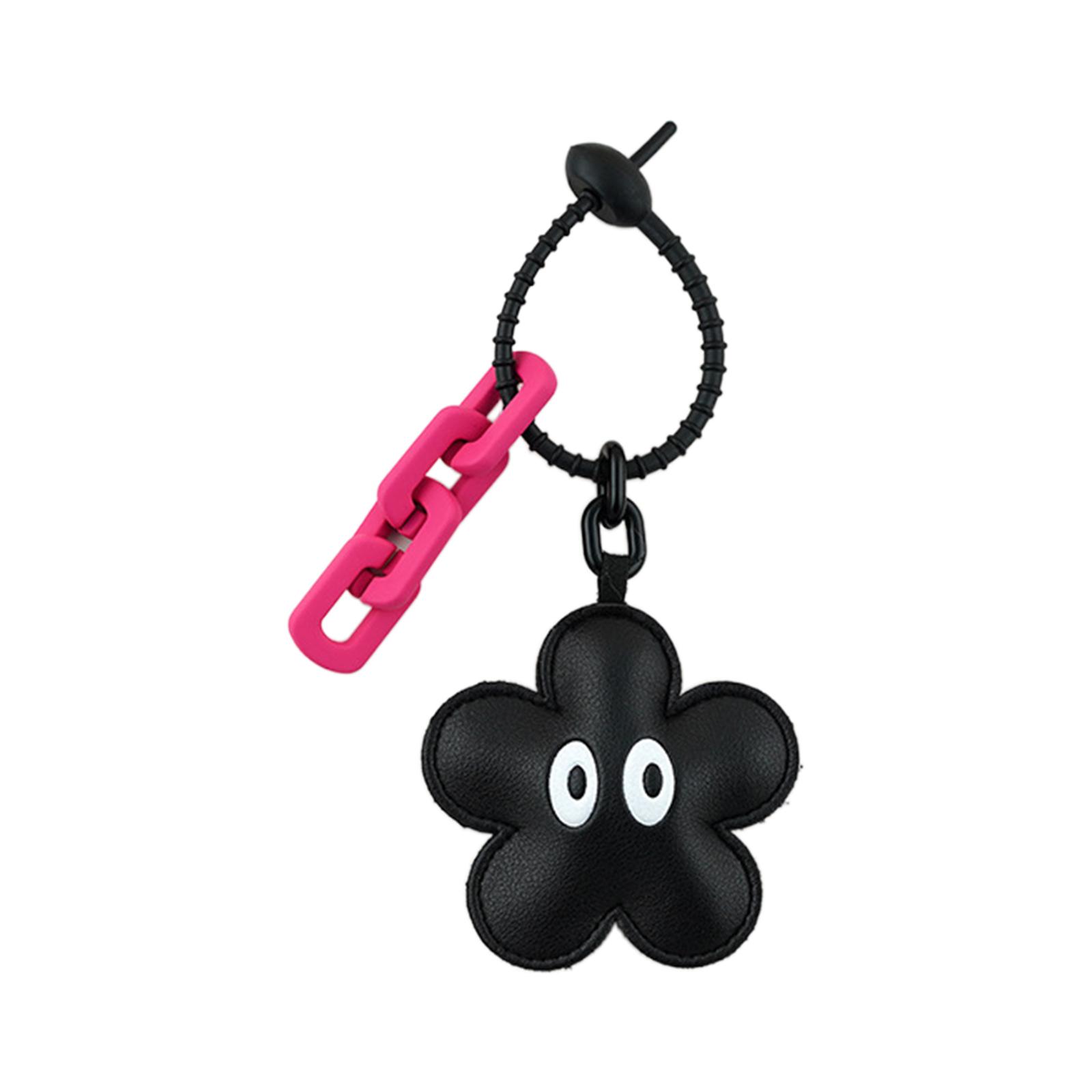 

Cute Bag Pendant Lovely PU Flower Tree Star Pendant Fashion Hand Strap Keychain Cable Tie keyring for Women Girls A