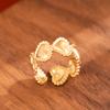 Heart-shaped Stainless Steel Love Ring: Titanium Steel, Colorfast, Vacuum Electroplating for Women