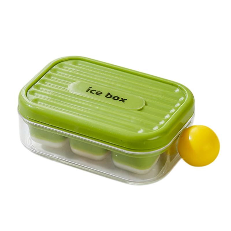 

6 Grids Ice Cube Tray With Lid Mini Ice Cube Mold Easy-Release Ice Mould With Removeable Lid Ice Making Mold Diy Ice Cube Tray зелений