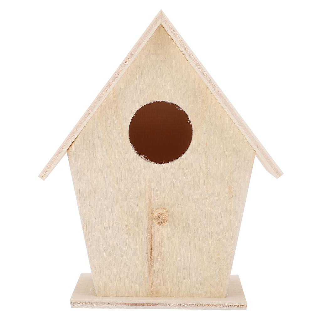 Hanging Bird House Wooden DIY Bird Feeder Houses for Decorations Indoors GardensSingle Layer No. 3