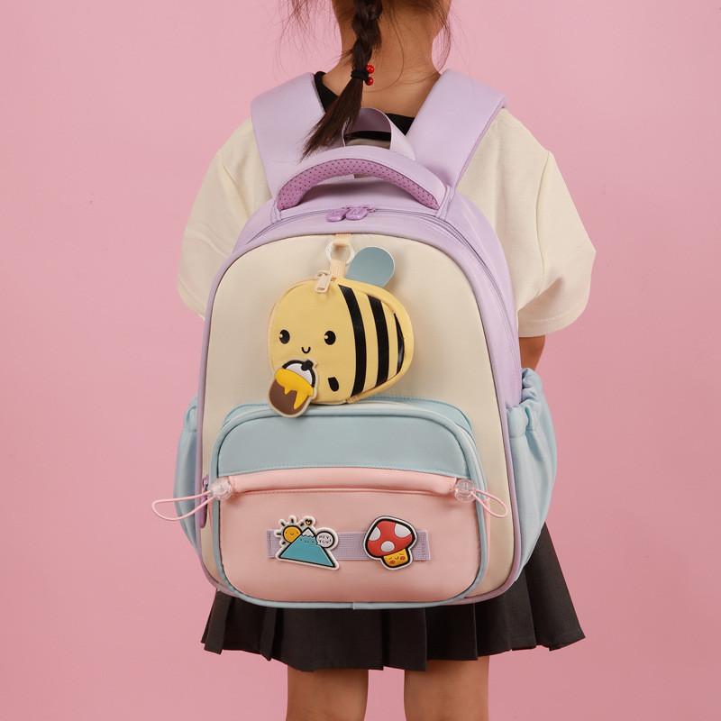 Kids School Bag With Cartoon Bee Design And Lightweight Nylon For Preschool