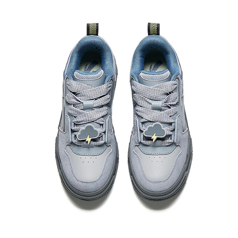 Anta Modische Bequeme Rutschfeste Erhöhte Höhe Low-Top Skateschuhe Damen Sneakers Grau Blau 922348001-11