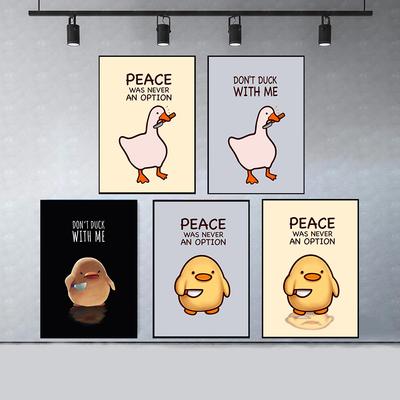 Don't Duck with Me, Friedensente, Gans, kreative Mode, Poster, Wandkunst, Bilder, moderne Leinwand, bedruckt, lustige Tiere, Wandgemälde, Wohnzimmer, Heimdekoration