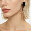 Vintage Black Series Stud Earrings 925 Silver Needle Minimalist High-End Personality Accessories for Women