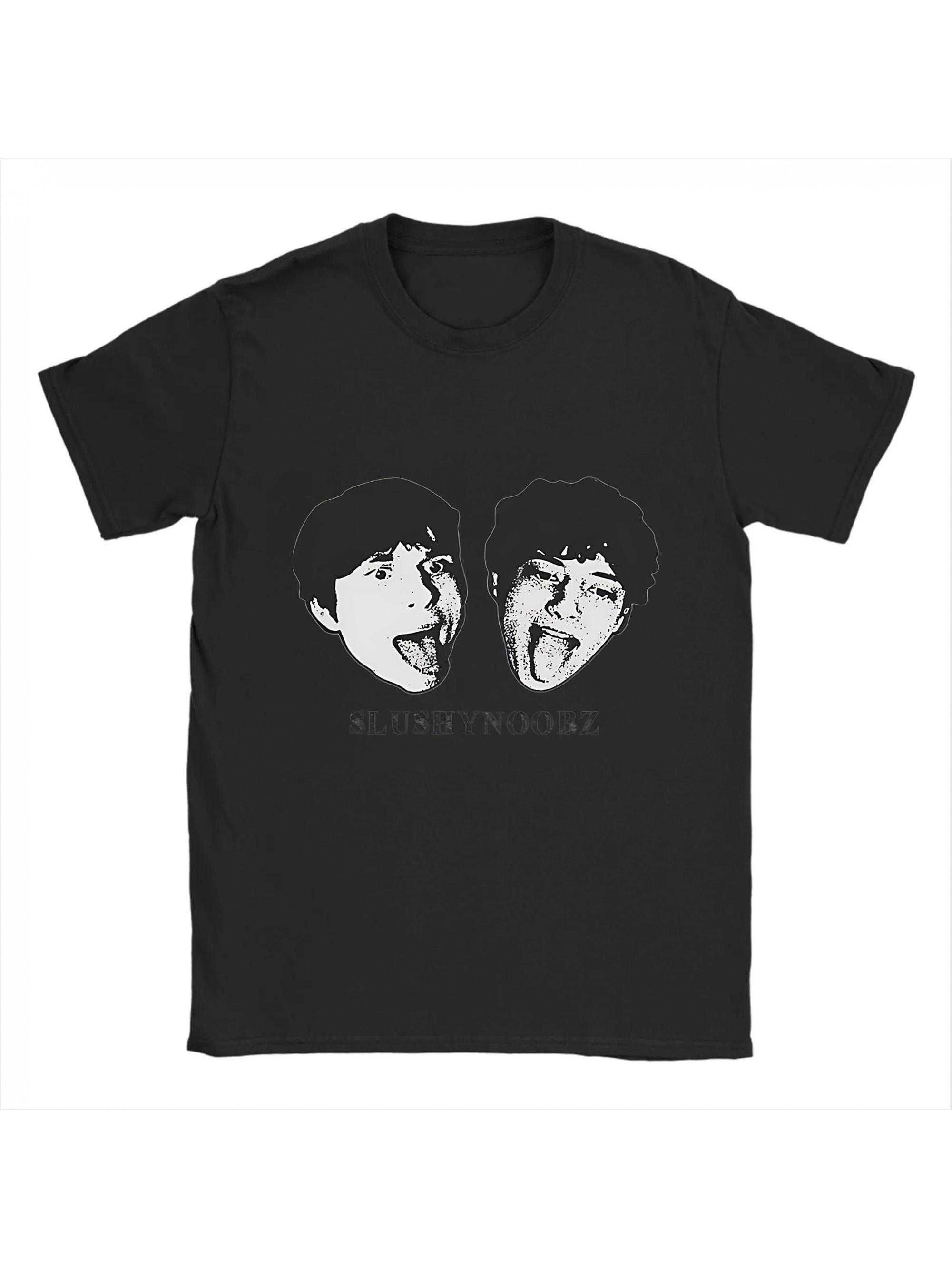Black Slushy Noobz Graphic Tee Showcasing a Slushy Face Design. This Playful Apparel Is Perfect for Slushy Enthusiasts L