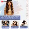 Synthetic Wig Hat with Natural Wave Hair Extensions Attached for Woman Baseball Cap Wig Black Curly Wavy Hairstyle Adjustable