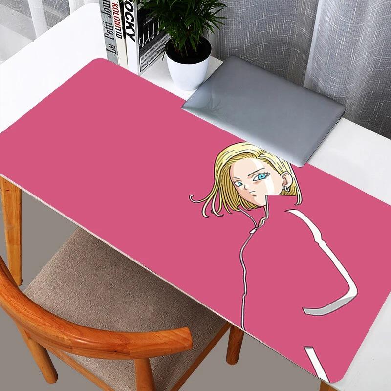 DBZ Dragon Ball Android 18 Mouse Pad Anime Gaming Accessories Mousepad Gamer Completo Computer Keyboard Desk Mat Varmilo Table