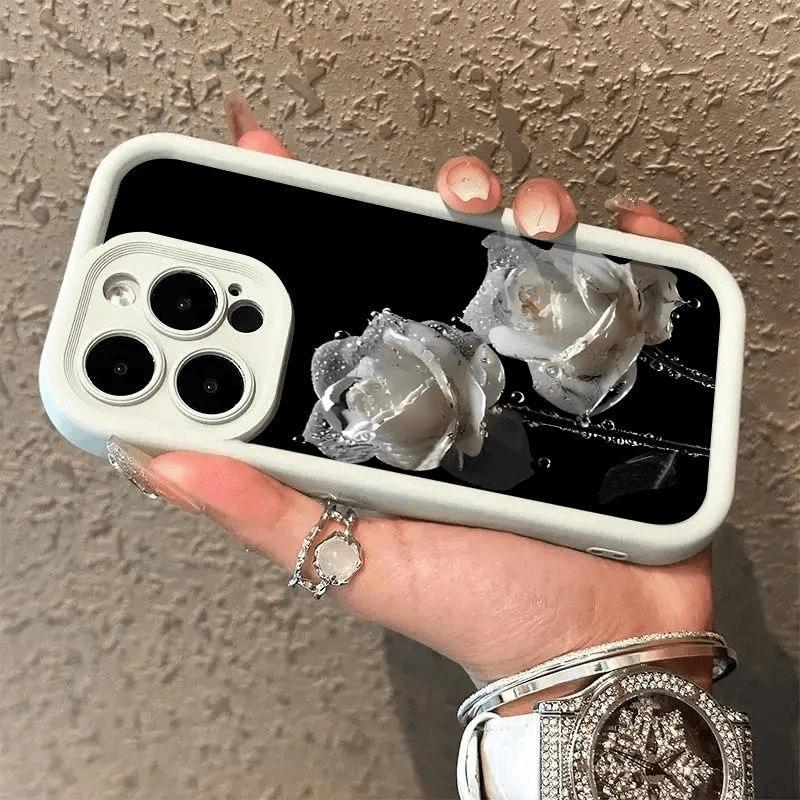 Water Drop Rose Is Suitable for Apple 16promax Mobile Phone Case iPhone15plus Anti-drop 114 Niche 12 Soft Xs.