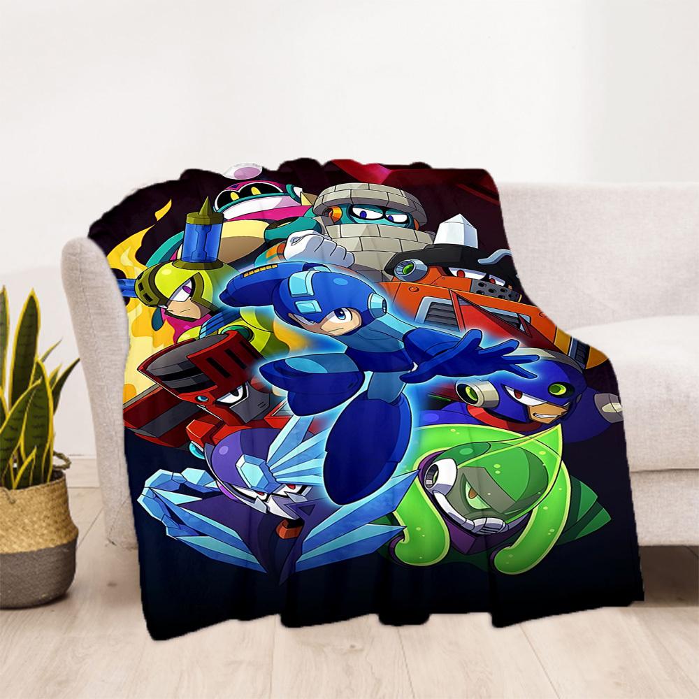 1PC Mega Man, Robotics Outdoor Blanket Lightweight Flannel, Soft & Warm, All-Season Use for Sofa, Outdoor, Camping, Living Room, Office19