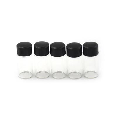 5Pcs 3Ml Small Cute Glass Vials Bottles Clear Containers With Screw Cap
