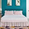 Lace Bed Skirts Easy On/Off Elastic Wrap Around Dust Ruffle For Hotel Use