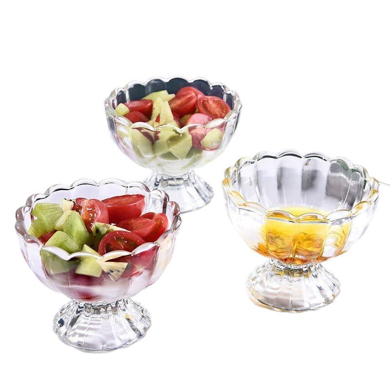 Cute Footed Tulip Glass Dessert Bowls/Cups - Perfect for Dessert, Sundae, Ice Cream, Fruit, Salad, Cocktail, Condiment, Trifle