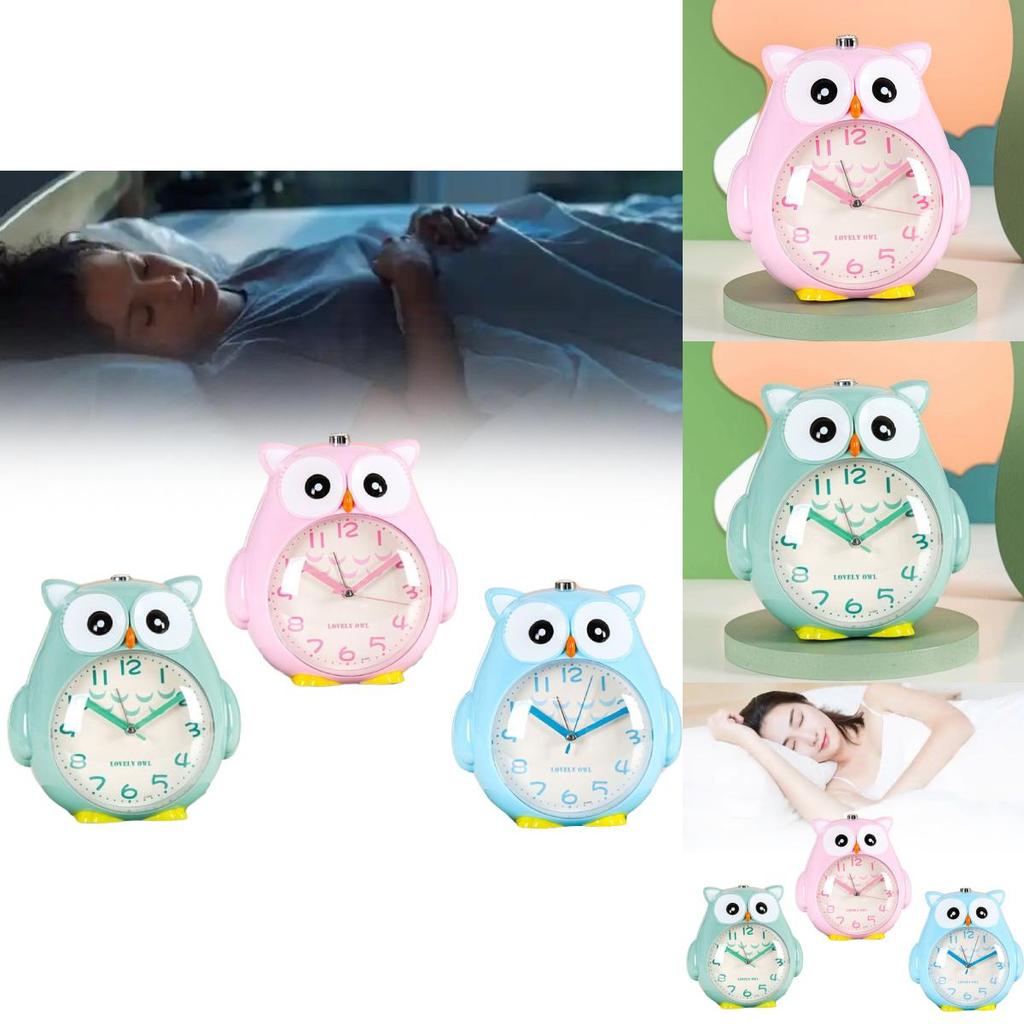 Owl Cartoon Silent Night Light With Talking Childrens Alarm Clock For Bedroom Decor