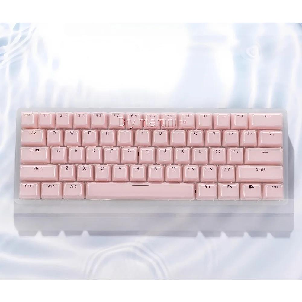 136 Key Crystal Transparent MDA Type Keycap Set PC+PBT White Pink Jelly Caps for MX Mechanical Keyboard