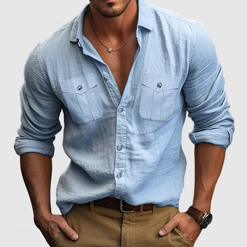Spring Summer Beach Style Casual Shirt Solid Color Single Breasted Breathable Shirts Lightweight Stylish Button Tops