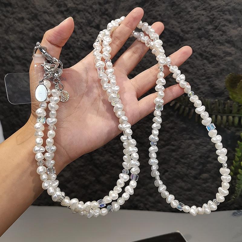 Pärlkedja för mobiltelefon, Crossbody, Instagram-mode, Dam, Mobiltelefon kan bäras med en kedja, Lång, Utomhus