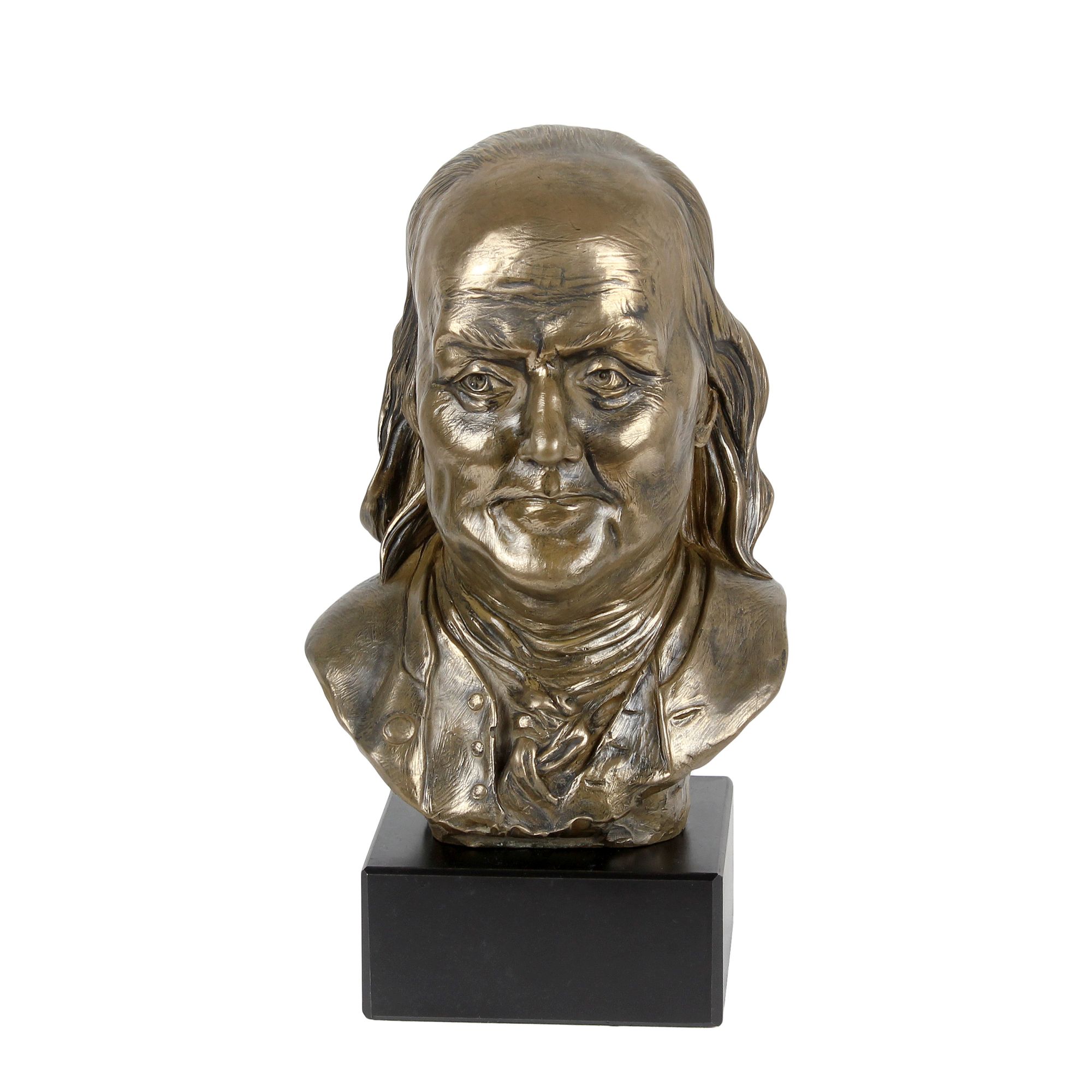 

Benjamin Franklin - marble bust, statuette of a famous person, decoration for office, school, and hotel by the Art-Dog brand коричневий