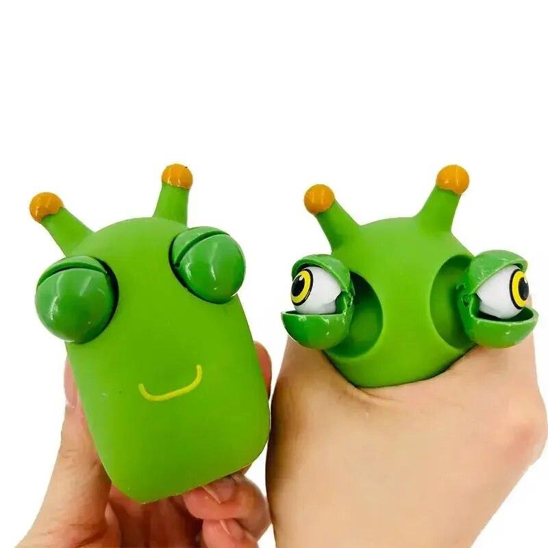 3PCS Squeeze Toys Small Vegetable Worm Decompression Staring Toy Vent Decompression Caterpillar Toy Childrens Toys