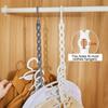 10-hole Space Saving Hanger  Clothes Storage Rack Plastic Hanger Multi-function Folding Hanger Wardrobe Drying Clothes